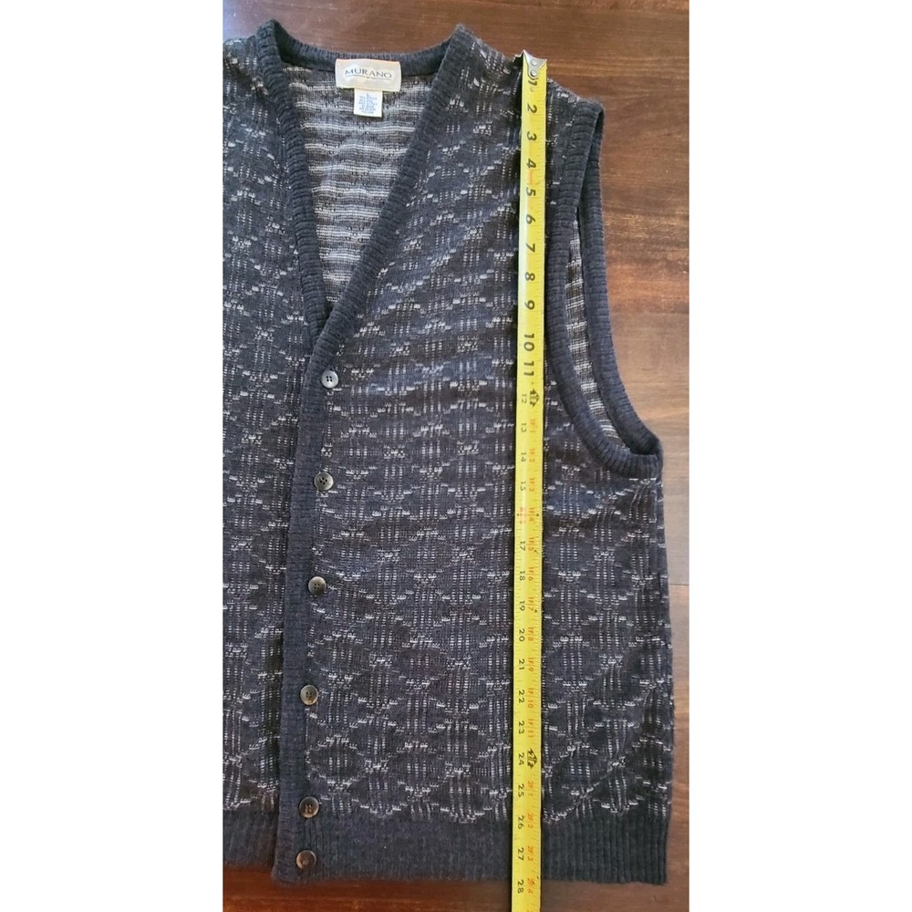 Vintage Sweater Mens L Cardigan Vest Wool Blend Eclectic Grandpa Italy - Picture 6 of 6